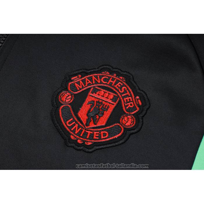 Chandal de Sudadera del Manchester United Nino 23/24 Negro y Rojo